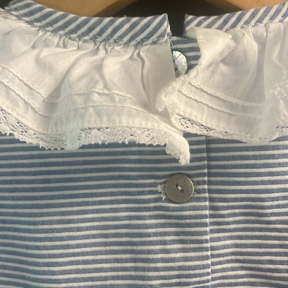 Po De Falco girls sz 2 dress blue and white stripe sleeveless peter pan … - Picture 8 of 11